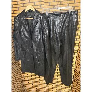 Selene Sport Black Snakeskin Print Matching Long Jacket And Pants Size 12
